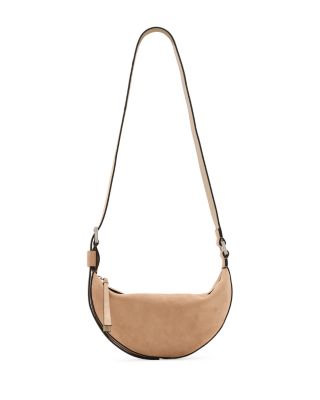 Allsaints Halfmoon Suede Crossbody Bag