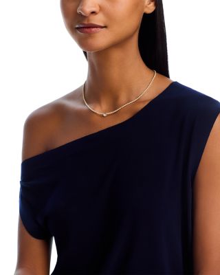 Solitaire Station Tennis Necklace in 14K Yellow Gold, 2.33 tcw