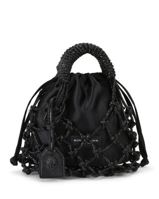 KURT GEIGER LONDON - Small Macrame Crystal Bucket Bag