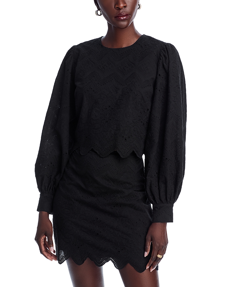 AQUA EYELET TOP - EXCLUSIVE