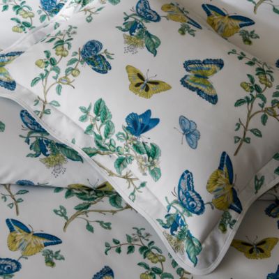 Baudin Butterfly Percale Fitted Sheet, Queen