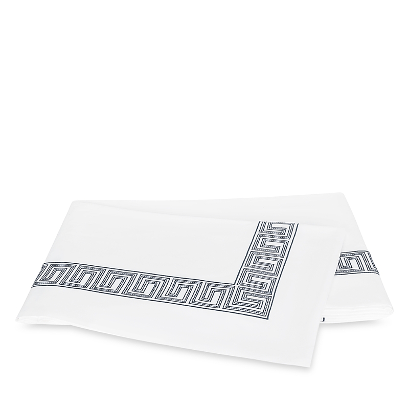 Matouk Ophelia Percale Flat Sheet, King In Indigo
