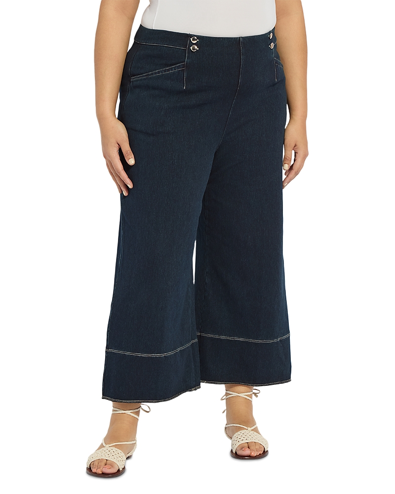 Lyssé Plus Dion Sailor Palazzo Jeans In Indigo In Indigo