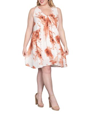 Floral Print Tulip Hem Mini Shift Dress