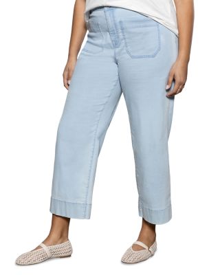 Plus The Marine Cropped Wide Leg Jeans in Ultra Pale