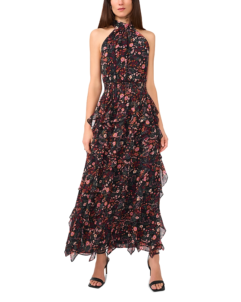 1.state Halter Cascading Maxi Dress