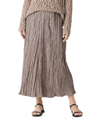 Crushed Silk Flared Skirt 