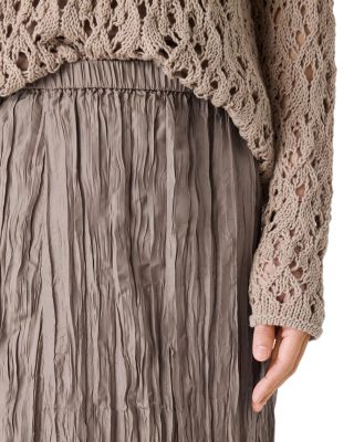 Crushed Silk Flared Skirt 