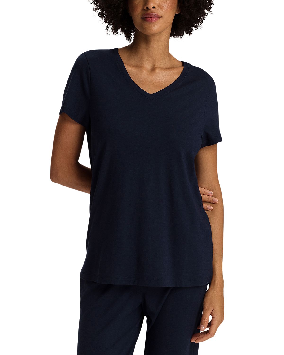 Hanro Sleep & Lounge Short Sleeve V-Neck Shirt
