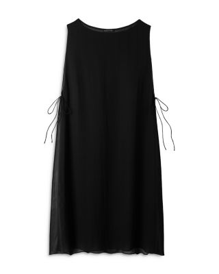 sheer silk georgette bateau neck dress Sheer Silk Georgette Layered Dress