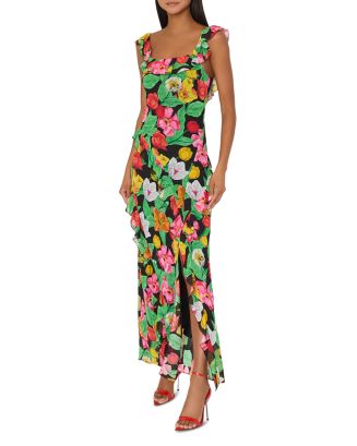 polka dot a line midi dress PINCH Polka Dot Flared Midi Dress