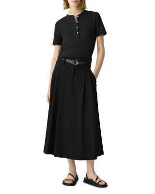 Theory Pleated A-Line Skirt in Admiral Crepe | Bloomingdale's