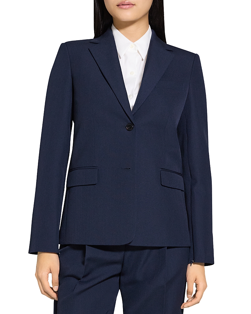 Theory Two-button Zip-sleeve Jacket In Nocturnal Navy
