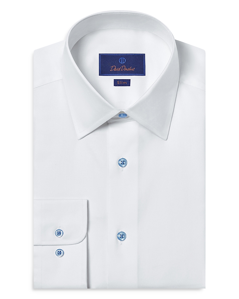David Donahue Slim Fit Super Fine Twill Dress Shirt