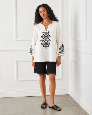 Three Quarter Sleeve Embroidered Tunic