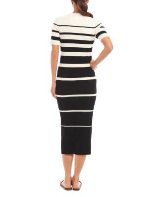 Striped Ribbed Midi Sweater Dress