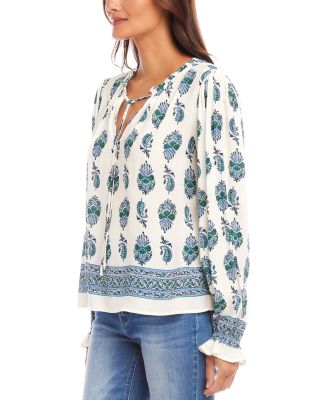Printed Peasant Blouse