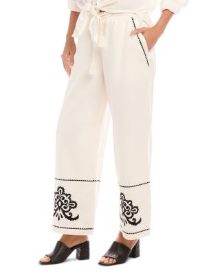 Embroidered Drawstring Pants
