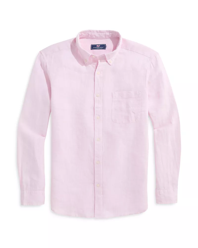 Vineyard Vines Surfside Regular Fit Button Down Linen Shirt