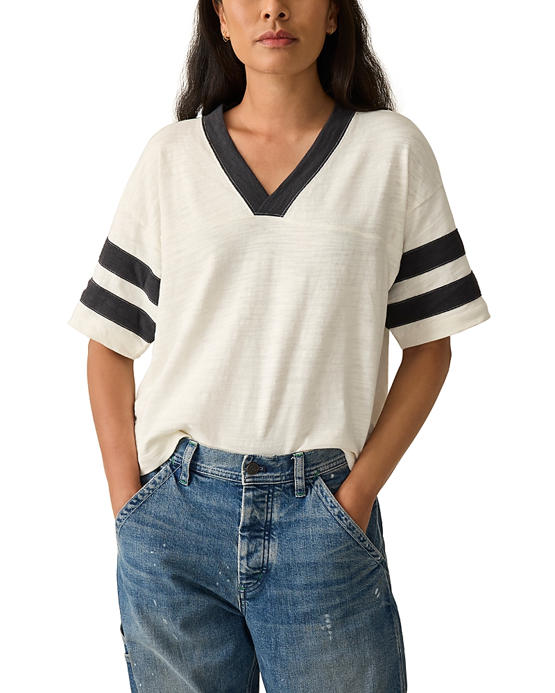 Faherty Sunwashed Varsity Tee In Phantom Varsity