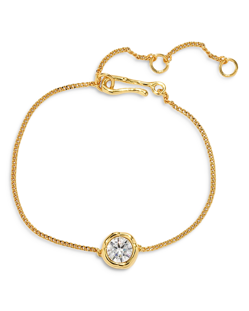 ALEXIS BITTAR ASTERALES CUBIC ZIRCONIA SOLITAIRE LINK BRACELET IN 14K GOLD PLATED