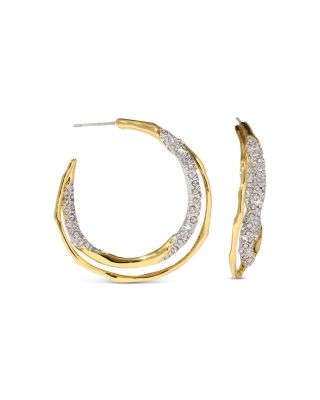 Solanelas Crystal Twist Hoop Earrings