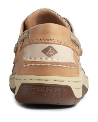 Men&#39;s Three Eye Light Brown Leather Boat Shoe