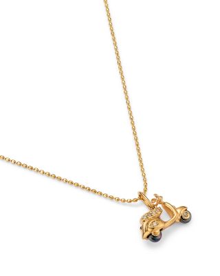 14K Yellow Gold Diamond Vespa Charm Pendant Necklace, 0.04 tcw
