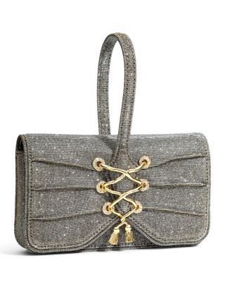 Lace Up Glitter Wristlet