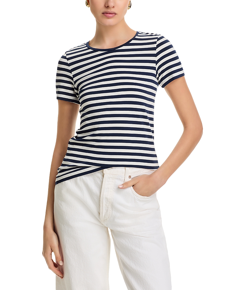 MAJESTIC STRIPED CREWNECK TEE