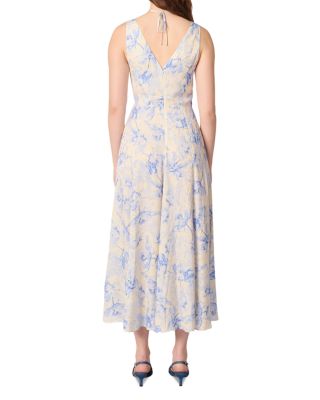 Patterned Maxi Dress with Lacing