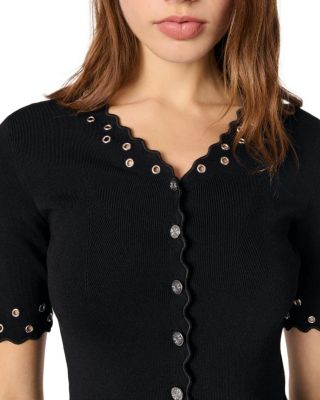 Crop Eyelet Cardigan 