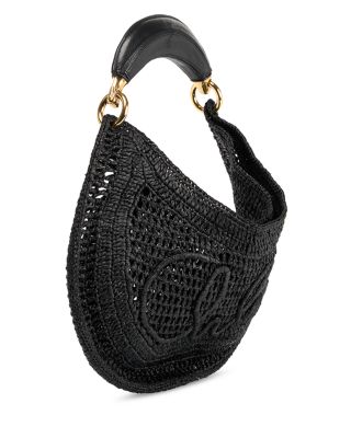 Chloe \"Summer Banana\" ホーボーバッグ Chloé Summer Banana Hobo Bag In Raffia in Stormy sea | Chloé US