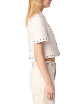 Studded Cropped Cardigan