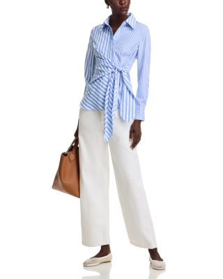 Striped Tie Side Shirt