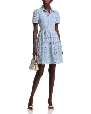Eyelet Short Sleeve Dress