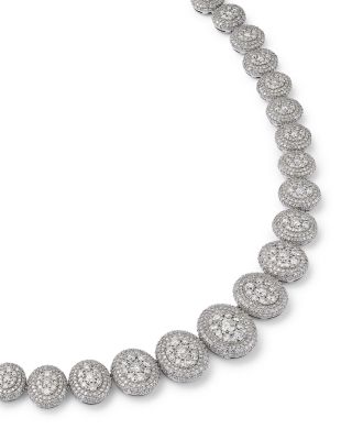 Diamond Graduated Pav&eacute; Necklace in 14K White Gold, 12 tcw
