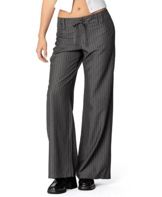 Edikted - Mayla Wide Leg Pinstripe Trousers