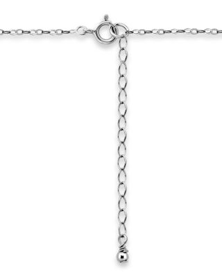 Pear Shape Cubic Zirconia & Pav&eacute; Curved Bar Pendant Necklace in Sterling Silver, 16"-18" - Exclusive
