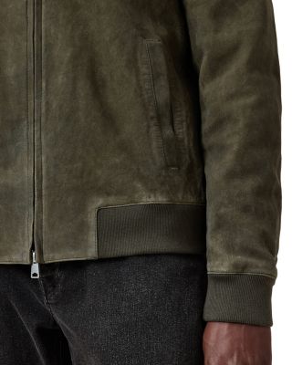 Buckley Regular Fit Waxed Goat Suede Bomber Jacket