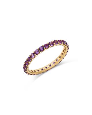Gemstone Stackable Eternity Ring in 14K Yellow Gold