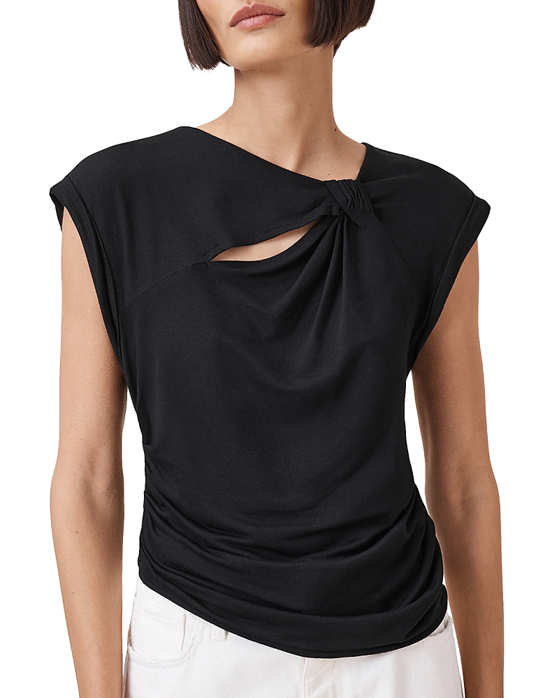 Shop Allsaints Robin Knot Front Top In Black