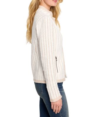 Pinstriped Notched Collar Jacket