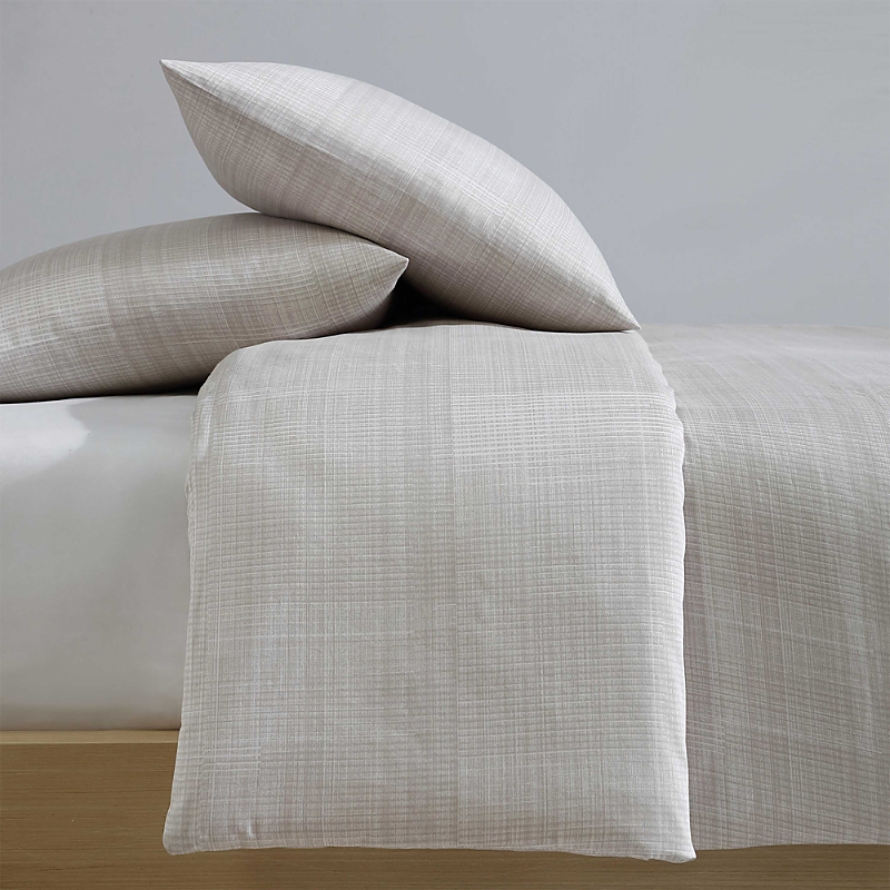 Calvin Klein Textural Rib Cotton Sateen 3 Piece Comforter Set, Queen In Warm Taupe