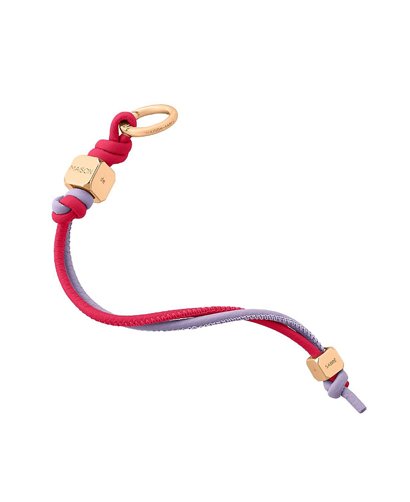 Maison De Sabre Leather Wristlet Charm In Multi