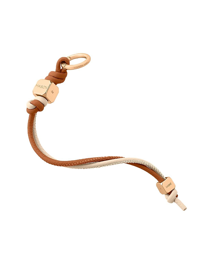 Maison De Sabre Leather Wristlet Charm In Multi