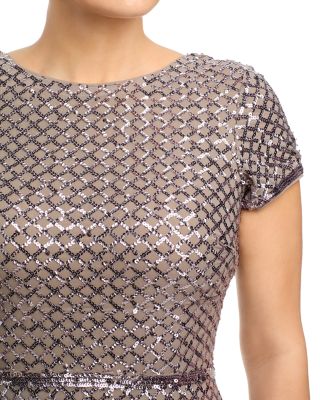 Belted Sequin Gown - Exclusive