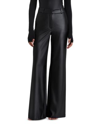 Matte Metallic Wide Leg Trousers