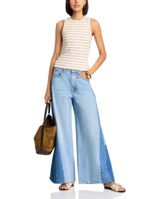 Vicki Pieced Wide Leg Jeans in Wanderer Undone