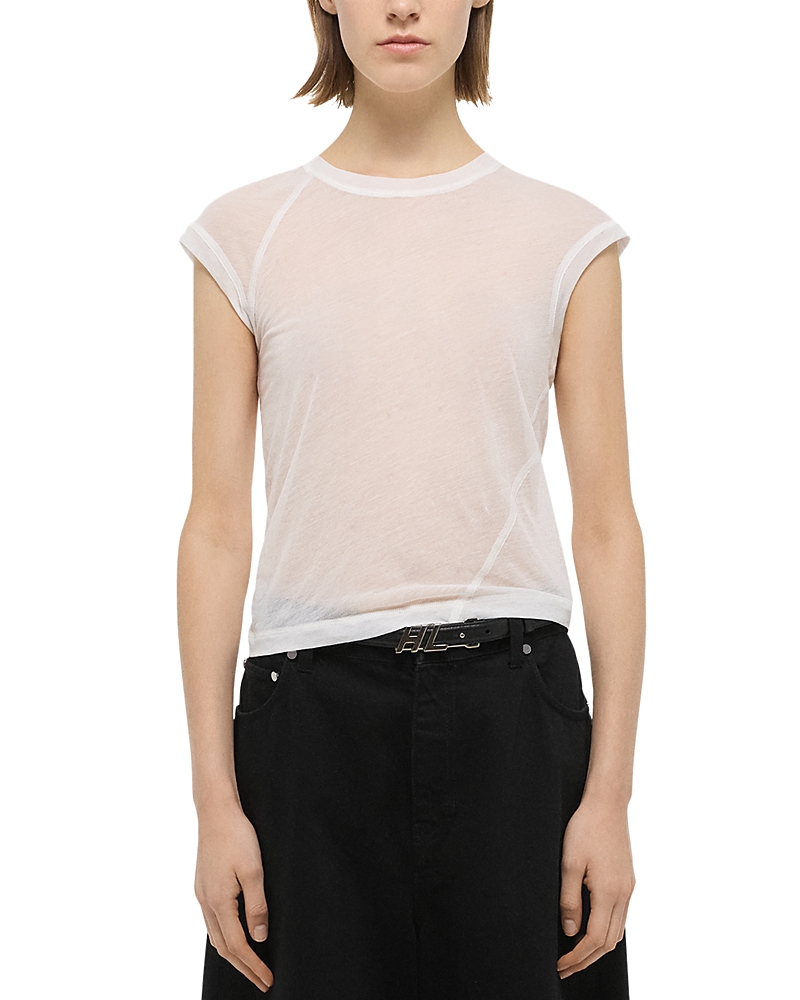 Helmut Lang Twisted Sheer Tee In White
